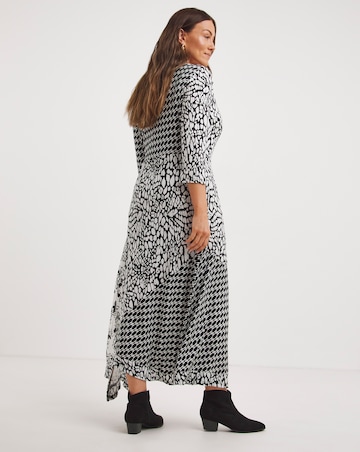 Joe Browns Black/White Melissa Wrap Jersey Maxi Dress