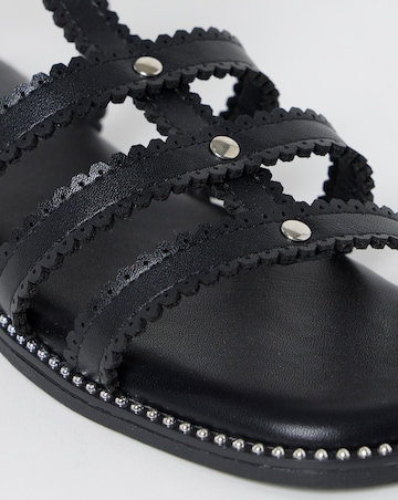 Zaire Scallop Edge Gladiator Flat Sandals - Wide Fit (E)