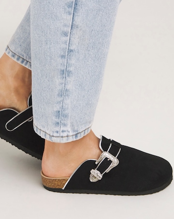 Ellie Footbed Closed Toe Mule Shoe Wide E Fit