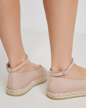 Simply Be Daphne Espadrille Ballerina With Ankle Strap - Extra Wide Fit (EEE)