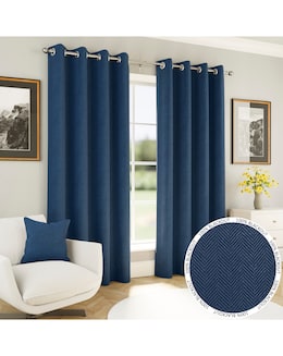 Chester Herringbone Eyelet Curtains