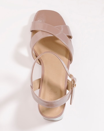 Block Heel Crossover Vamp Sandal E Fit