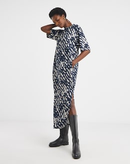 Soft Touch Half Sleeve Midi T-Shirt Dress