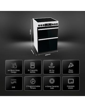 Hisense HDCEC6C20W 60cm Electric Double Cooker - Whte