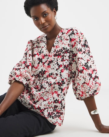 V Neck Puff Sleeve Top