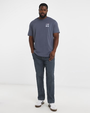 Jack & Jones Luck Oriental Back Graphic - Blue