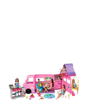 Barbie Dream Camper Playset with Roof Tent, BBQ Grill with Color-Change Feature