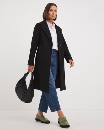 Black Lined Single Breasted Coat