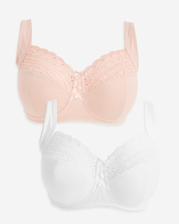 Pretty Secrets Jane 2 Pack Non Wired Bras C-F - Blush/White