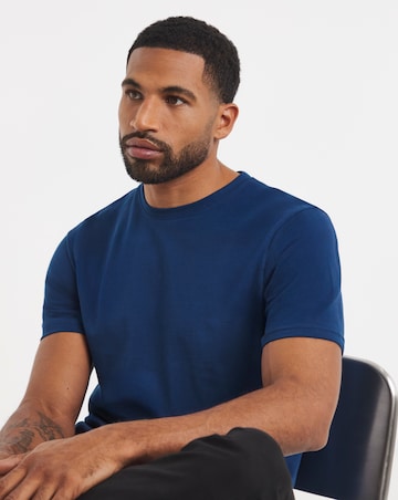 Pure Cotton Crew Neck T-Shirt Long - Cobalt