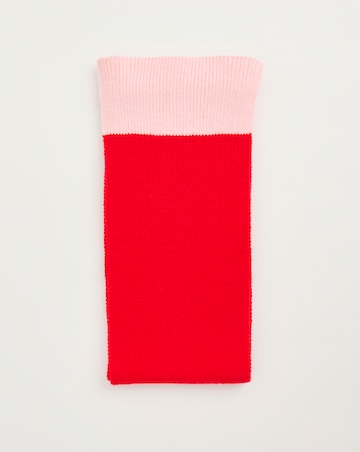 Red Contrast Scarf Hat & Handwarmer Set