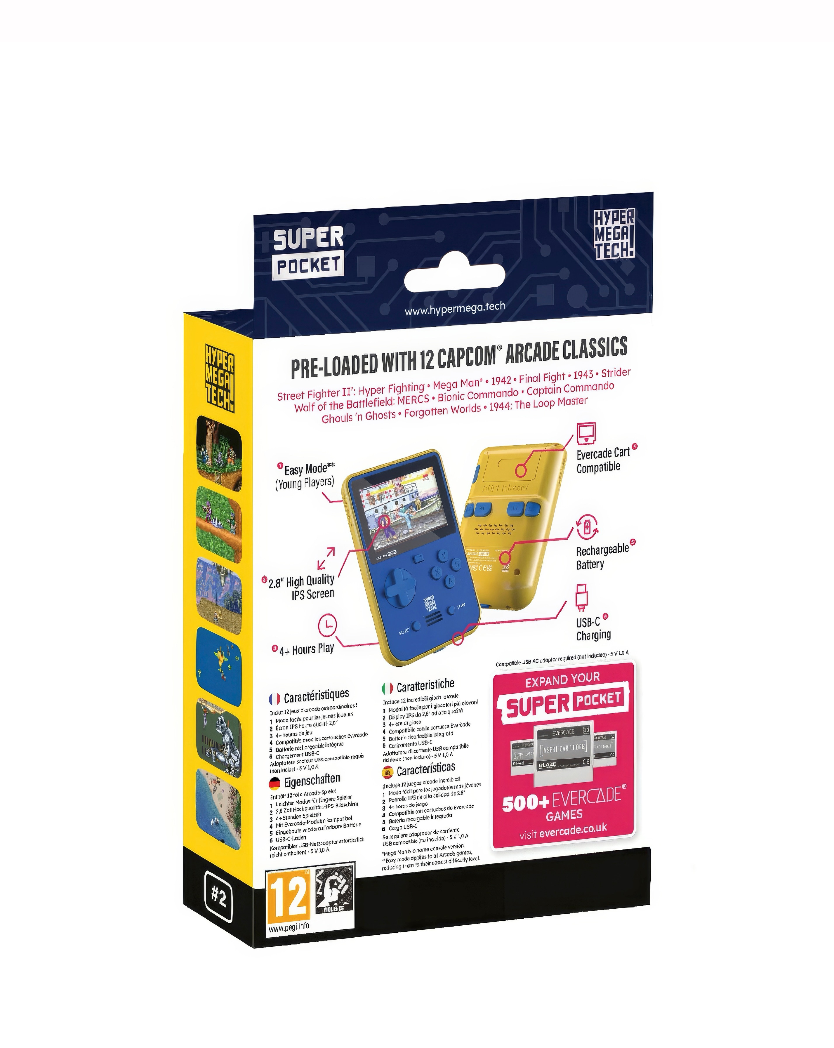 Hyper Mega Tech Capcom Super Pocket - Retro Handheld Gaming Device