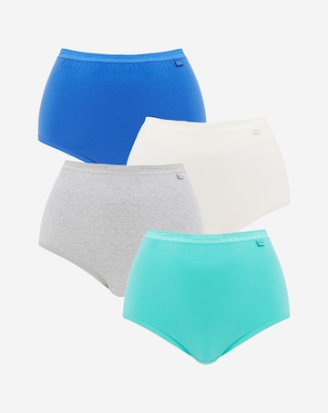Slimma (4 Pack) Cotton Full Brief Knickers Blue Grey