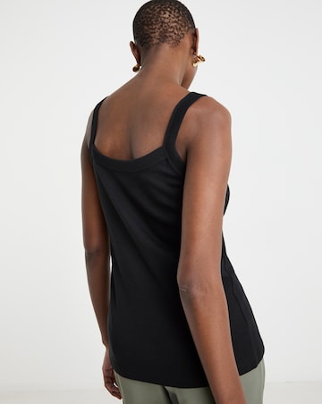 Pure Cotton Black Thick Strap Cami Vest