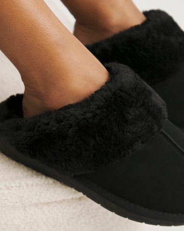 Albza Suede Closed Toe Slippers - Wide Fit (E)