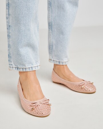 Charlize Embellished Ballerina Shoes Wide E Fit Simply Comfort