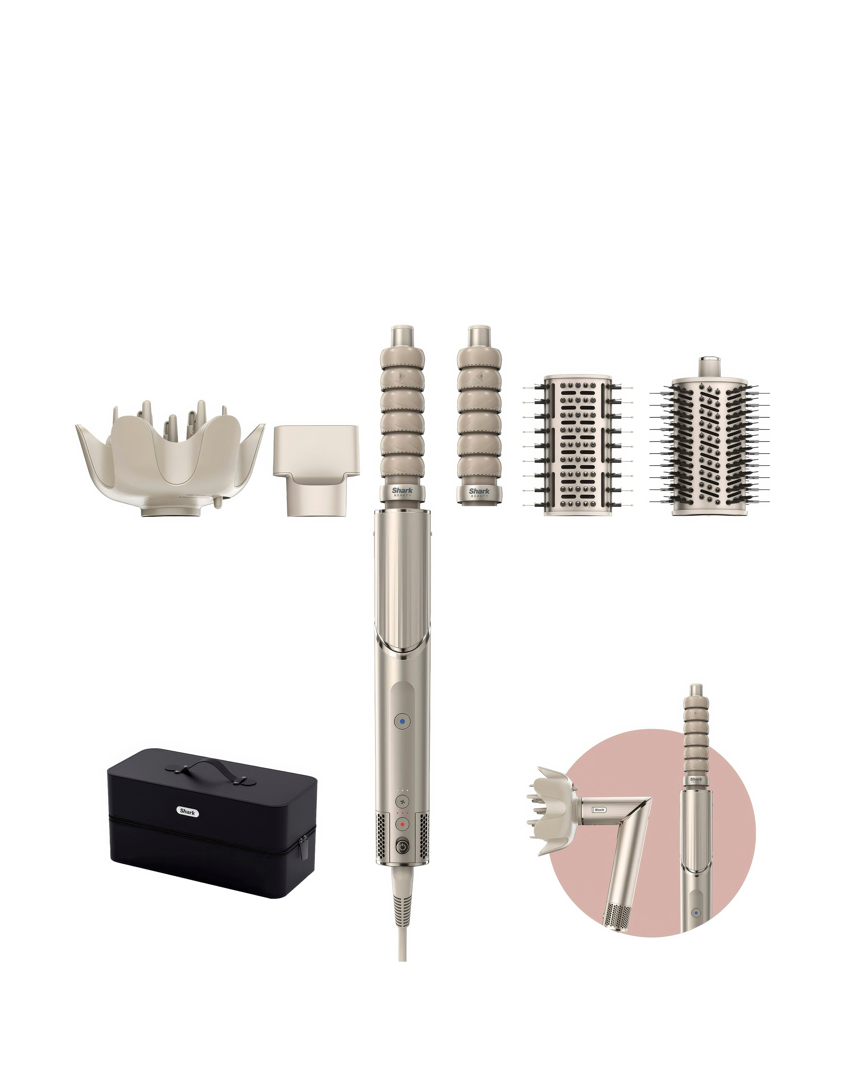 Shark FlexStyle 5-in-1 Air Styler & Hair Dryer with Storage Case - Stone