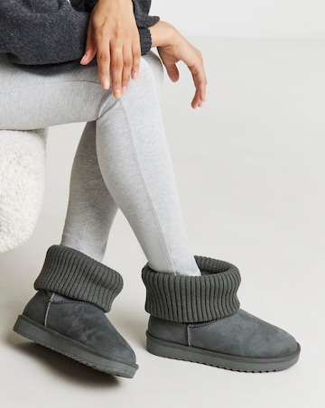 Seeker Warm Lined Cuff Slipper Snug Boots - Wide Fit (E)