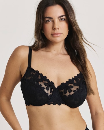Pretty Secrets (2 Pack) Daisy Lace Full Cup Bras (B-G) Black/Almond