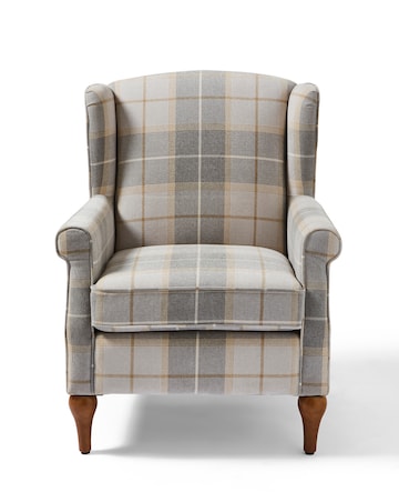 Bailey Check Wingback Armchair