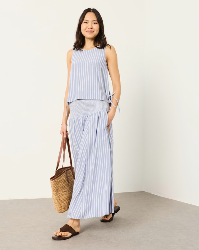 FatFace Harper Stripe Midi Skirt