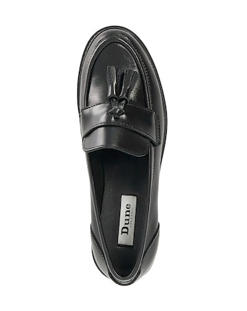 Dune Gracelyn Smooth Leather Tassel Loafers Wide Fit