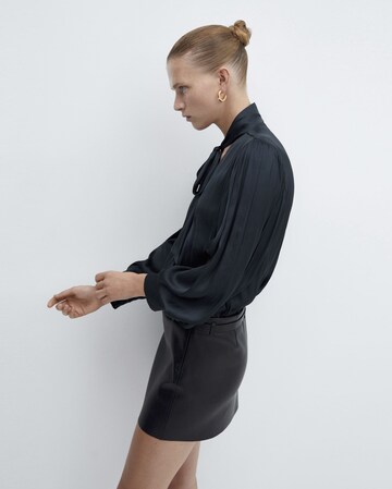 Mango Neck Tie Satin Blouse