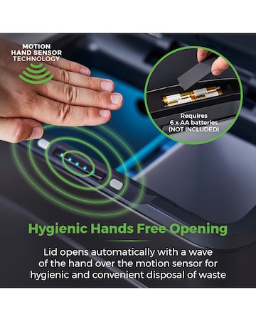 Tower 50L Ozone Recycling Sensor Bin Black