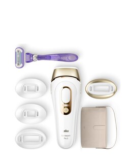 Braun IPL Silk-Expert Pro 5, At Home Hair Removal Device with Pouch PL5347 - White/Gold