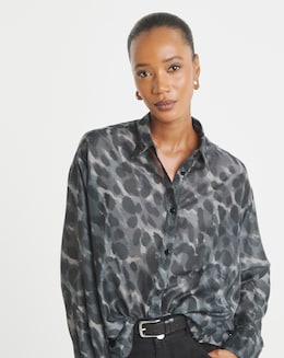 Printed Oversized Voile Shirt