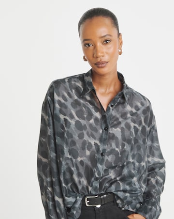 Printed Oversized Voile Shirt