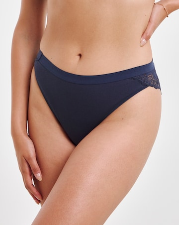 Pretty Secrets 3 Pack Harper Lace Rib Midi Brazilian Navy/White/Grey