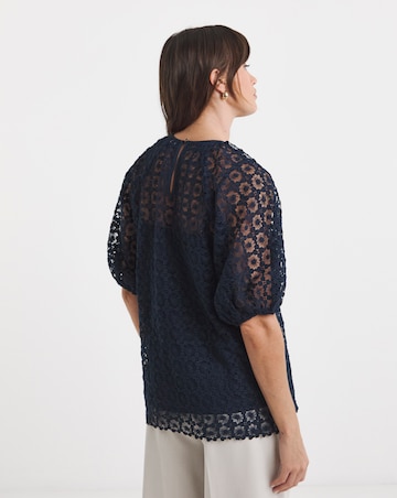 Puff Sleeve Lace Top