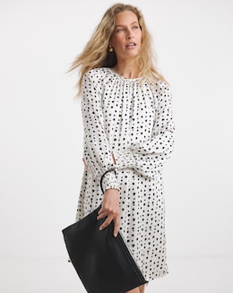 Satin Raglan Sleeve Tunic Dress