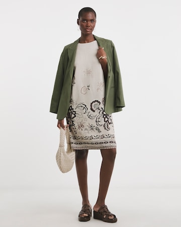 Linen Mix Sleeveless Shift Dress