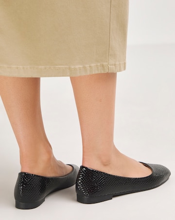 Clarice Square Toe Ballerina Shoes Wide E Fit