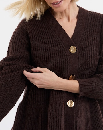 Peplum Knit Cardigan