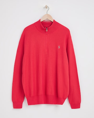 Polo Ralph Lauren Red Zip Neck Jumper