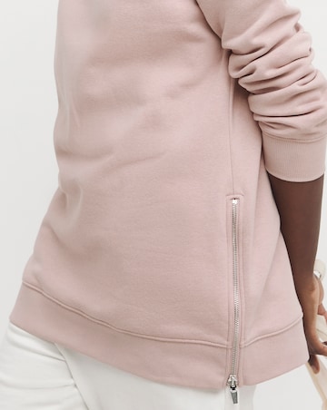 Blush Side Zip Longline Sweat