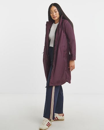 Wine Fleece Lined Rubberised Raincoat