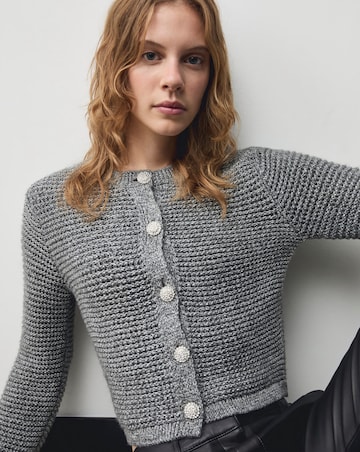 Mango Chunky Knit Jacket With Buttons