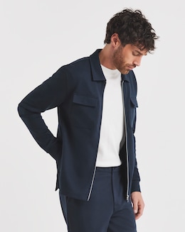 Folio Interlock Zip Shacket- Navy