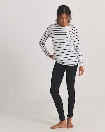 Pretty Secrets 2 Pack Thermal Long Sleeve Tops - Navy/Stripe