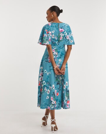 Joanna Hope Floral Print Angel Sleeve Dress