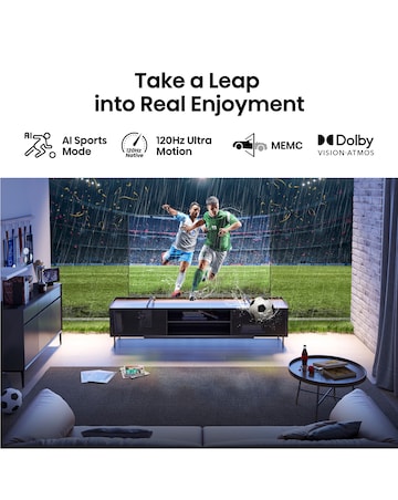 Hisense 55in 55E7KQTUK PRO Smart 4K UHD HDR QLED TV with 144Hz Game Mode Pro