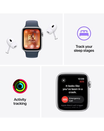 Apple Watch SE GPS 44mm Midnight Aluminium Case with Midnight Sport Band - S/M