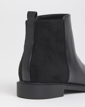 Ruth Classic Mixed Material Ankle Boots - Wide Fit (E)