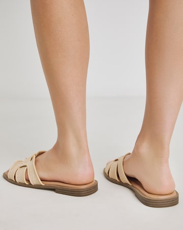 Starlet Woven Mule Sandals - Wide Fit (E)