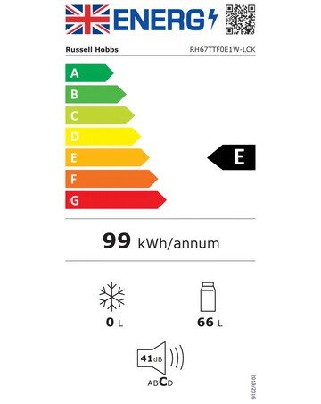 Russell Hobbs RH67TTLF0E1W-LCK Mini Fridge with Lock - White