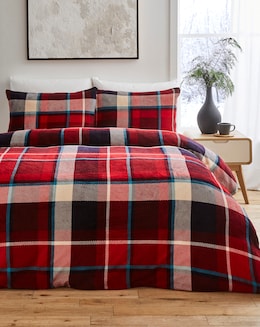 Christmas Check Fleece Duvet Cover Set
